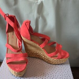 JustFab Coral Wedge Sandals